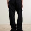 Stefan Flared Grain De Poudre Wool Cargo Trousers - BK Stefan Flared Grain De Poudre Wool Cargo Trousers - BK