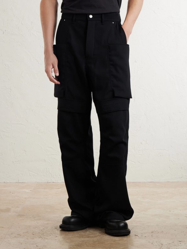 Stefan Flared Grain De Poudre Wool Cargo Trousers - FR Stefan Flared Grain De Poudre Wool Cargo Trousers - FR