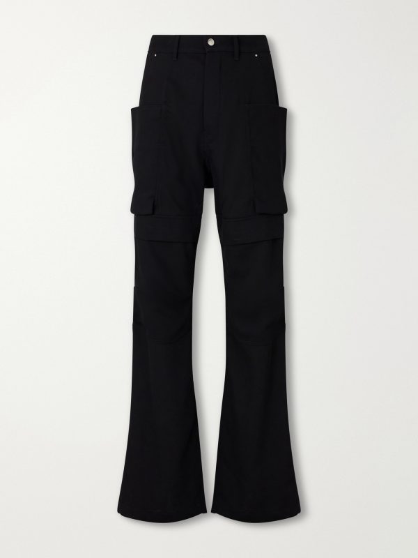 Stefan Flared Grain De Poudre Wool Cargo Trousers Stefan Flared Grain De Poudre Wool Cargo Trousers