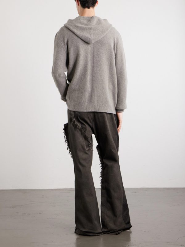 Cashmere-Blend Felt Zip-Up Hoodie - BK Cashmere-Blend Felt Zip-Up Hoodie - BK