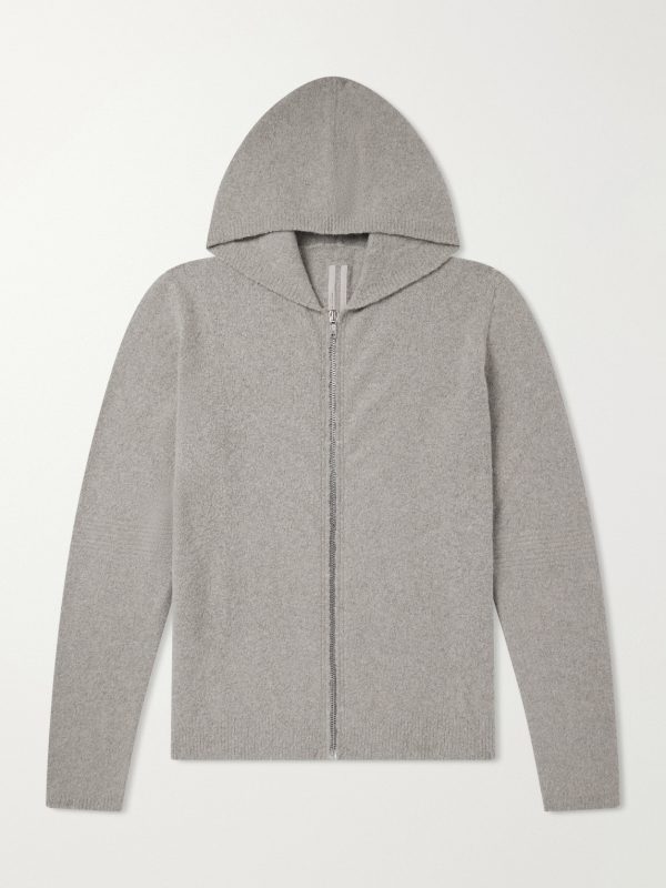 Cashmere-Blend Felt Zip-Up Hoodie Cashmere-Blend Felt Zip-Up Hoodie