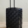 Odyssey Leather-Trimmed Intrecciato Polycarbonate Suitcase - BK