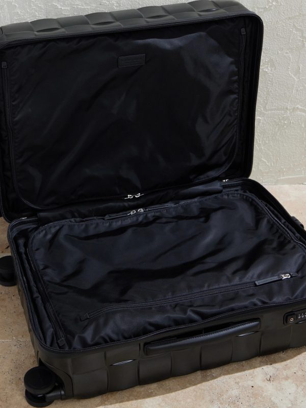 Odyssey Leather-Trimmed Intrecciato Polycarbonate Suitcase - E1
