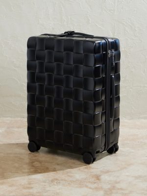 Odyssey Leather-Trimmed Intrecciato Polycarbonate Suitcase Odyssey Leather-Trimmed Intrecciato Polycarbonate Suitcase