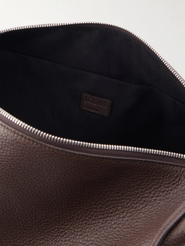 Loop Large Logo-Debossed Leather Shoulder Bag - E1