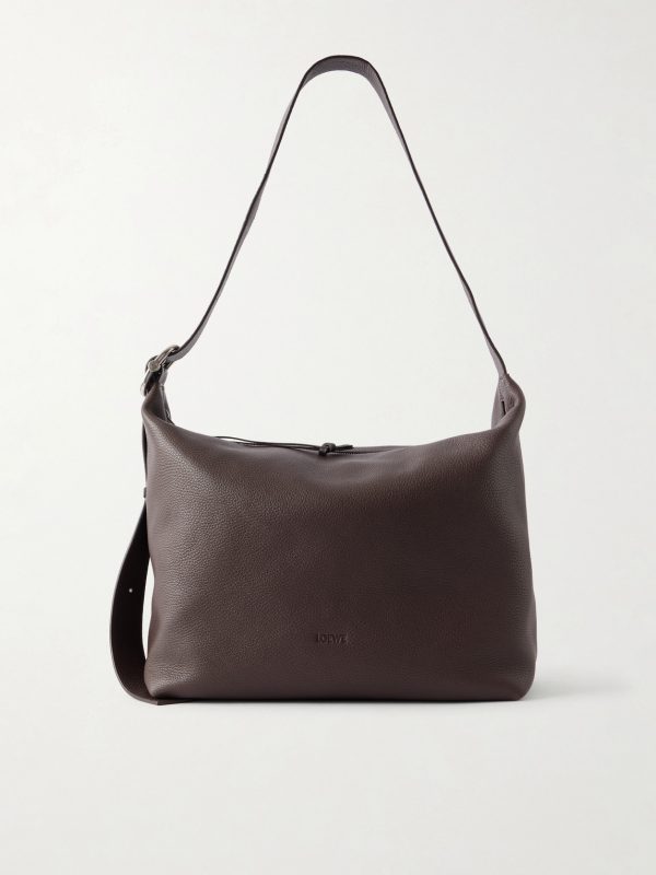 Loop Large Logo-Debossed Leather Shoulder Bag