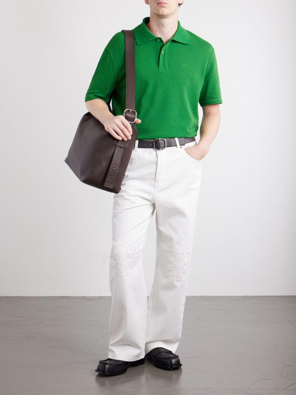Loop Large Logo-Debossed Leather Shoulder Bag - OU