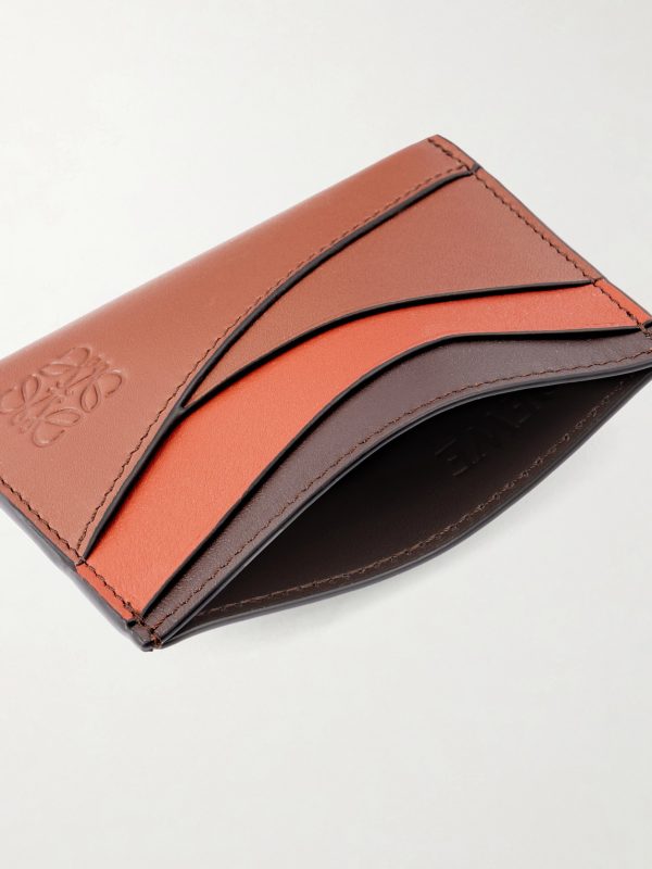 Puzzle Edge Logo-Debossed Leather Cardholder - E1 Puzzle Edge Logo-Debossed Leather Cardholder - E1