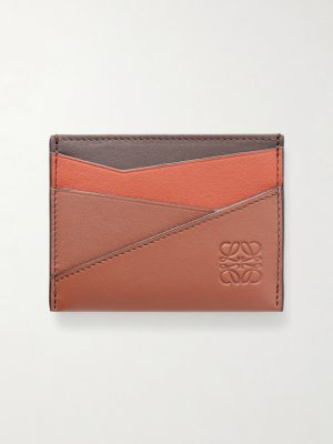 Puzzle Edge Logo-Debossed Leather Cardholder