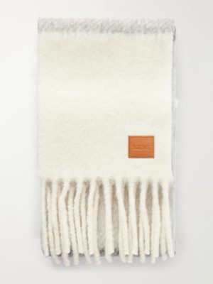 Fringed Striped Alpaca-Blend Scarf Fringed Striped Alpaca-Blend Scarf
