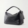 Puzzle Featherlight Large Leather Messenger Bag - BK Puzzle Featherlight Large Leather Messenger Bag - BK