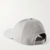 Leather-Trimmed Cotton Baseball Cap - BK