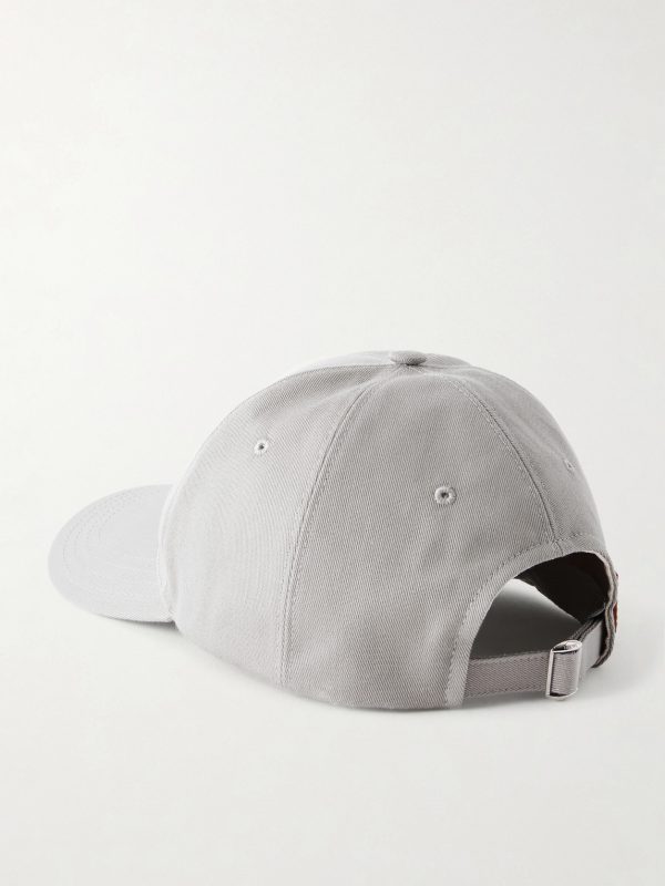Leather-Trimmed Cotton Baseball Cap - BK