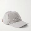 Leather-Trimmed Cotton Baseball Cap