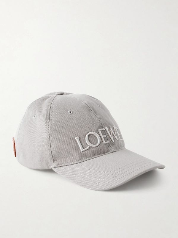Leather-Trimmed Cotton Baseball Cap