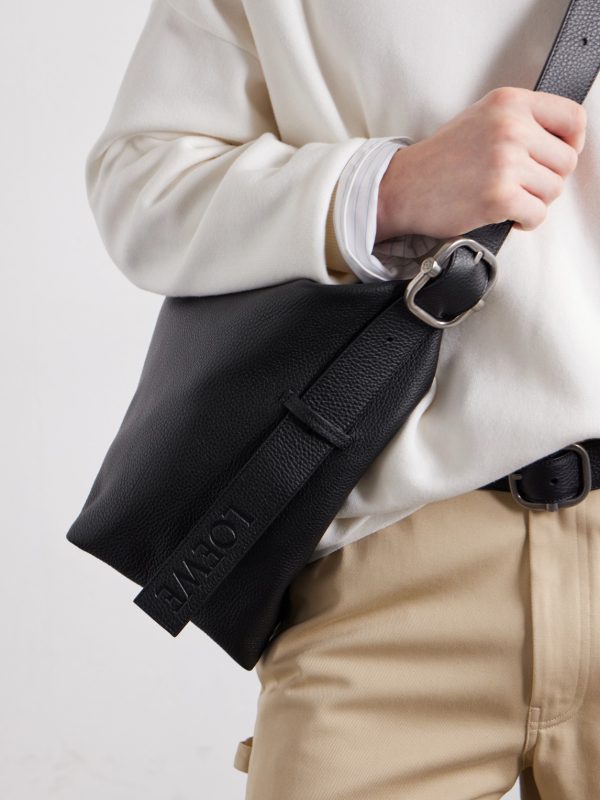 Loop Logo-Debossed Leather Messenger Bag - CU Loop Logo-Debossed Leather Messenger Bag - CU