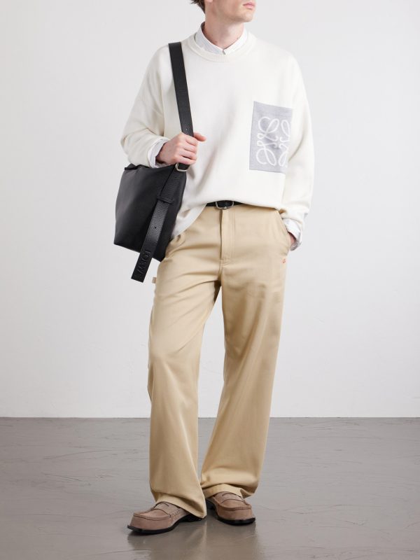 Loop Logo-Debossed Leather Messenger Bag - FR Loop Logo-Debossed Leather Messenger Bag - FR