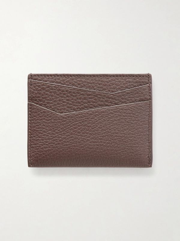 Puzzle Edge Anagram-Debossed Leather Cardholder - BK