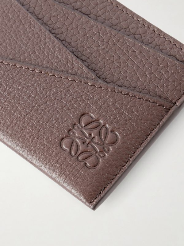 Puzzle Edge Anagram-Debossed Leather Cardholder - CU