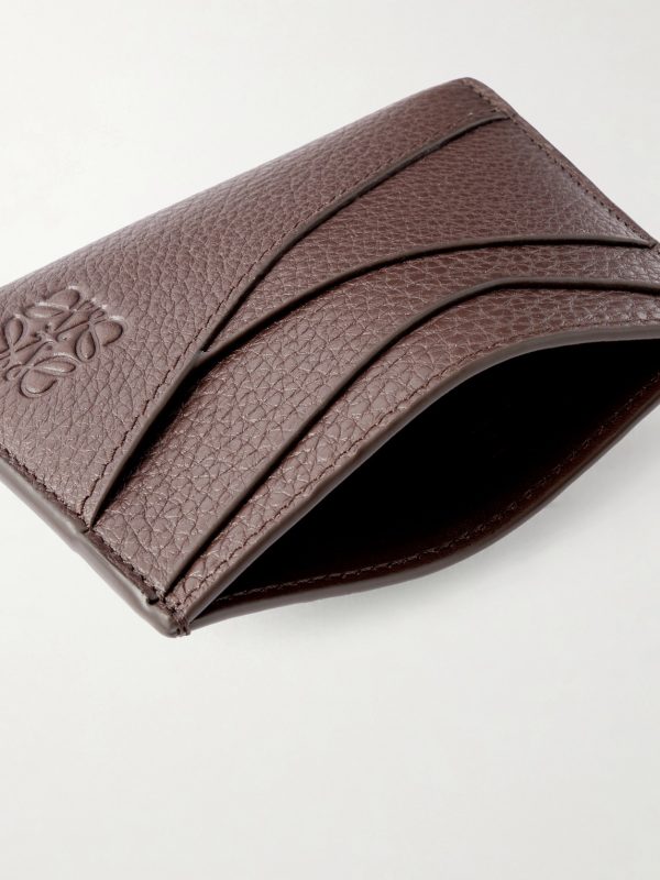 Puzzle Edge Anagram-Debossed Leather Cardholder - E1