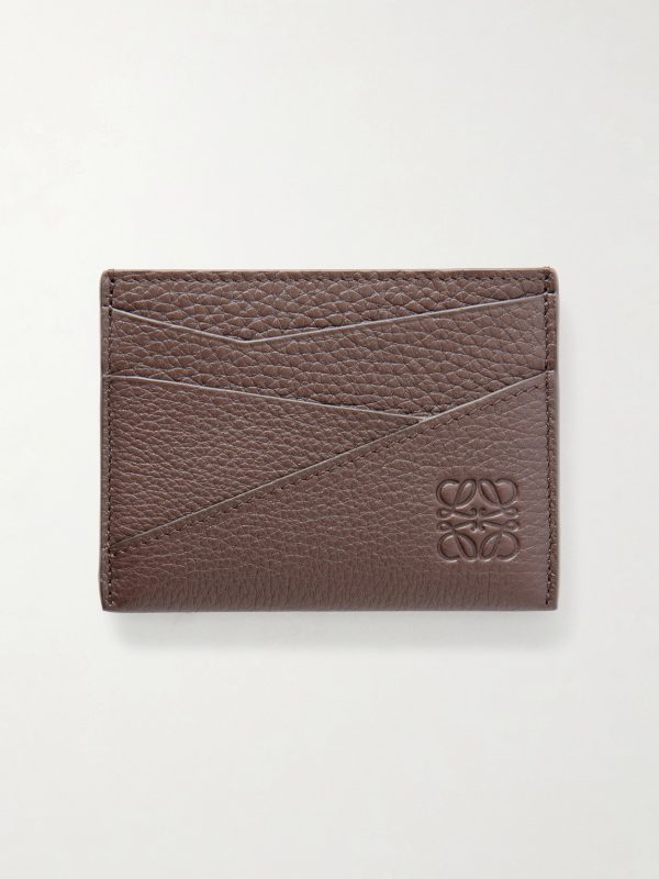 Puzzle Edge Anagram-Debossed Leather Cardholder