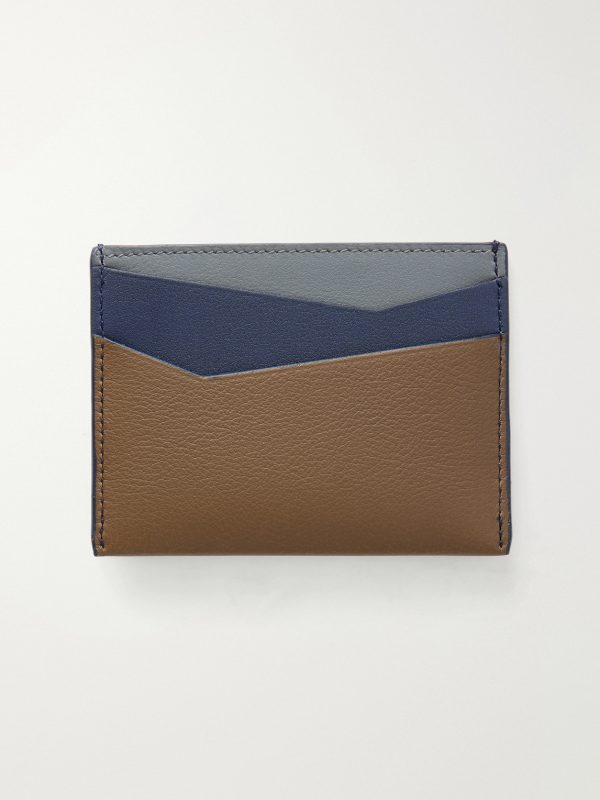 Puzzle Anagram-Debossed Panelled Leather Cardholder - BK Puzzle Anagram-Debossed Panelled Leather Cardholder - BK