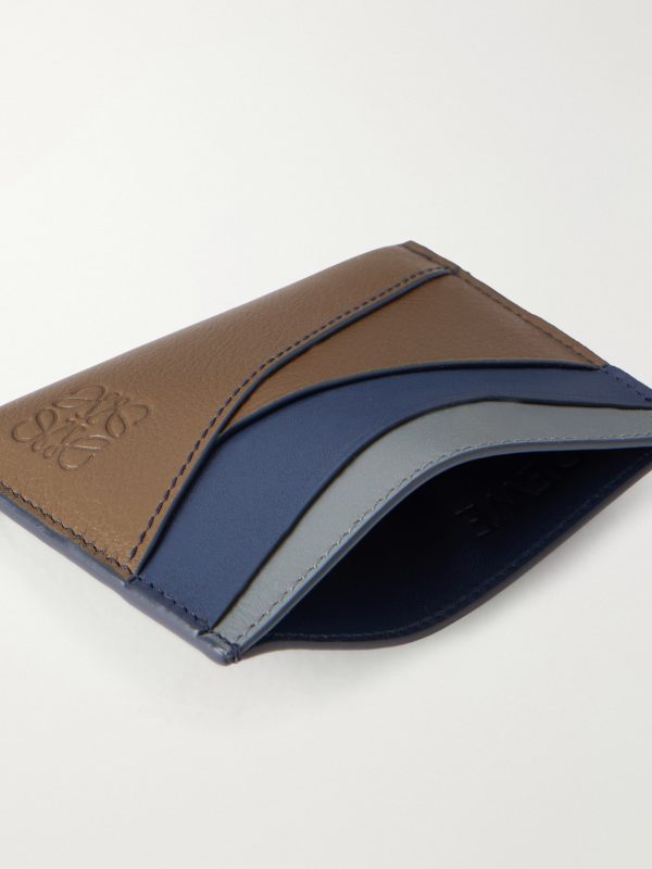 Puzzle Anagram-Debossed Panelled Leather Cardholder - E1 Puzzle Anagram-Debossed Panelled Leather Cardholder - E1