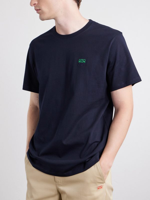 Anagram-Embroidered Cotton-Jersey T-Shirt - FR Anagram-Embroidered Cotton-Jersey T-Shirt - FR