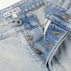 Wide-Leg Anagram-Embroidered Denim Shorts - CU Wide-Leg Anagram-Embroidered Denim Shorts - CU