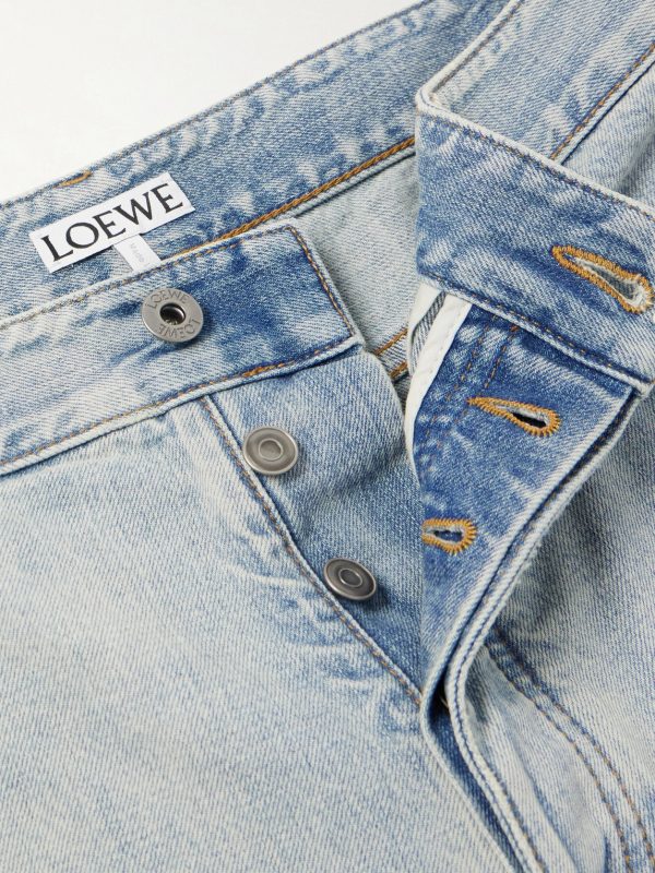 Wide-Leg Anagram-Embroidered Denim Shorts - CU Wide-Leg Anagram-Embroidered Denim Shorts - CU