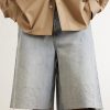 Wide-Leg Anagram-Embroidered Denim Shorts - E2 Wide-Leg Anagram-Embroidered Denim Shorts - E2