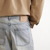 Wide-Leg Anagram-Embroidered Denim Shorts - E3 Wide-Leg Anagram-Embroidered Denim Shorts - E3