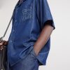 Camp-Collar Anagram-Detail Denim Shirt - CU