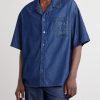 Camp-Collar Anagram-Detail Denim Shirt - FR