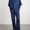 Camp-Collar Anagram-Detail Denim Shirt - OU