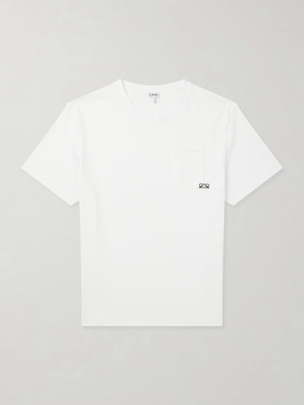 Anagram-Embroidered Cotton-Jersey T-Shirt Anagram-Embroidered Cotton-Jersey T-Shirt