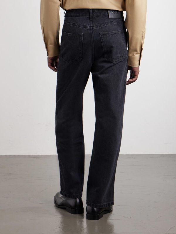 Wide-Leg Anagram-Embroidered Jeans - BK Wide-Leg Anagram-Embroidered Jeans - BK