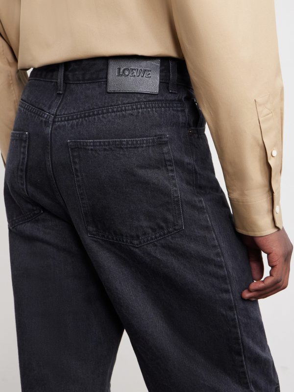 Wide-Leg Anagram-Embroidered Jeans - E2 Wide-Leg Anagram-Embroidered Jeans - E2