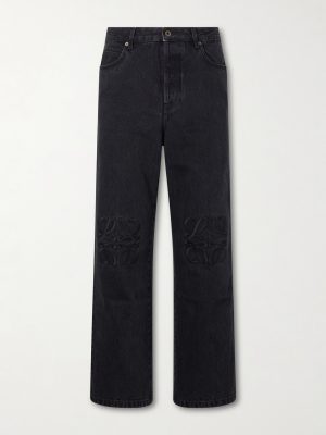 Wide-Leg Anagram-Embroidered Jeans Wide-Leg Anagram-Embroidered Jeans