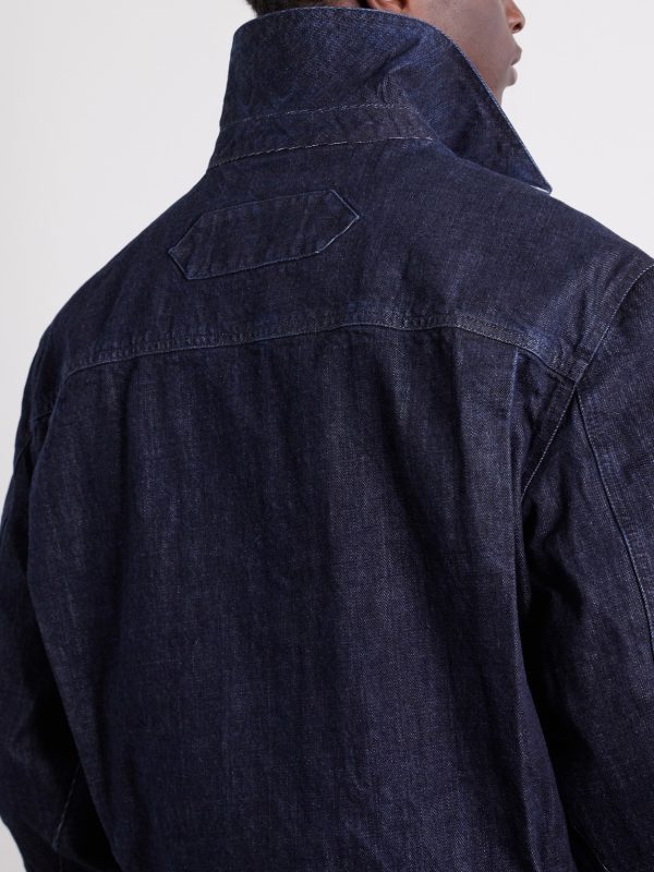 La Veste De-Nîmes Logo-Embroidered Denim Jacket - CU La Veste De-Nîmes Logo-Embroidered Denim Jacket - CU