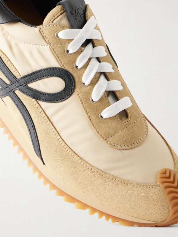 Flow Runner 2.0 Suede-Trimmed Shell Sneakers - CU Flow Runner 2.0 Suede-Trimmed Shell Sneakers - CU