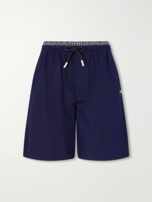 Straight-Leg Anagram-Embroidered Cotton-Twill Drawstring Shorts Straight-Leg Anagram-Embroidered Cotton-Twill Drawstring Shorts
