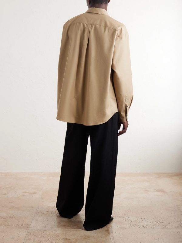 Anagram-Embroidered Cotton Shirt - BK Anagram-Embroidered Cotton Shirt - BK