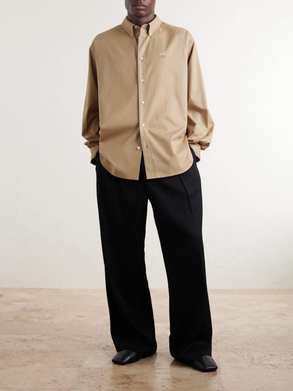 Anagram-Embroidered Cotton Shirt - OU Anagram-Embroidered Cotton Shirt - OU