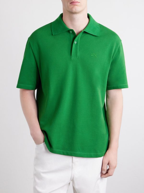 Anagram-Embroidered Cotton-Piqué Polo Shirt - FR Anagram-Embroidered Cotton-Piqué Polo Shirt - FR