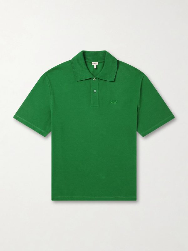 Anagram-Embroidered Cotton-Piqué Polo Shirt Anagram-Embroidered Cotton-Piqué Polo Shirt