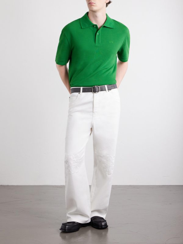 Anagram-Embroidered Cotton-Piqué Polo Shirt - OU Anagram-Embroidered Cotton-Piqué Polo Shirt - OU
