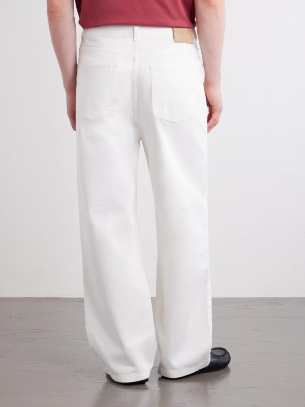 Wide-Leg Anagram-Embroidered Jeans - BK Wide-Leg Anagram-Embroidered Jeans - BK