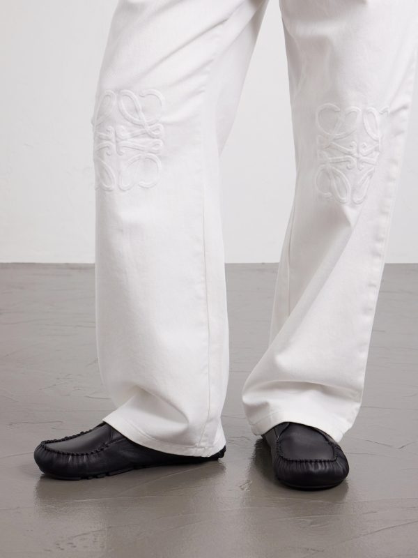 Wide-Leg Anagram-Embroidered Jeans - E1 Wide-Leg Anagram-Embroidered Jeans - E1
