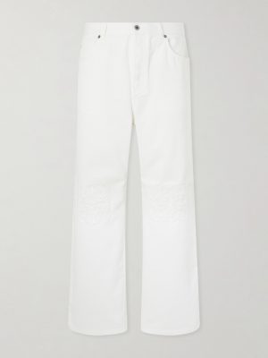 Wide-Leg Anagram-Embroidered Jeans Wide-Leg Anagram-Embroidered Jeans